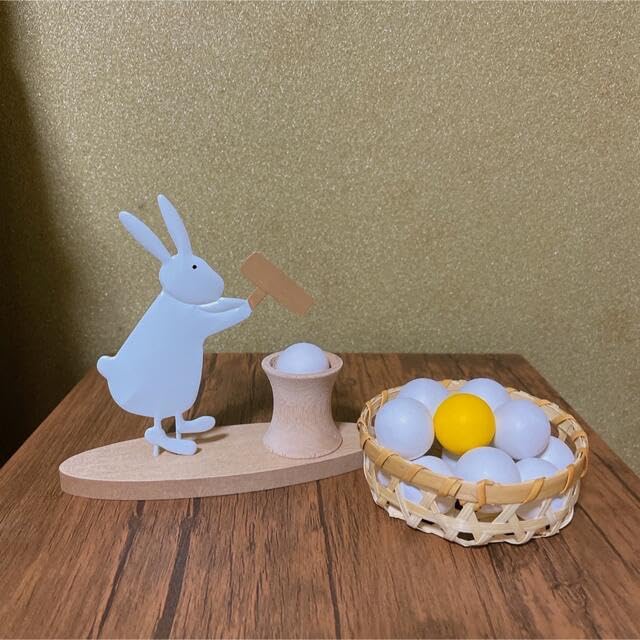 Amazon.co.jp: サリュ お月見 餅つきうさぎオブジェ 月見団子